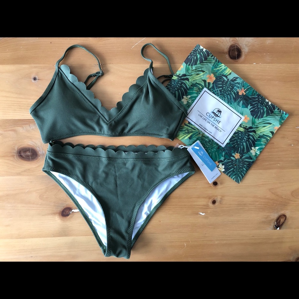 Cupshe Green Scalloped Bikini